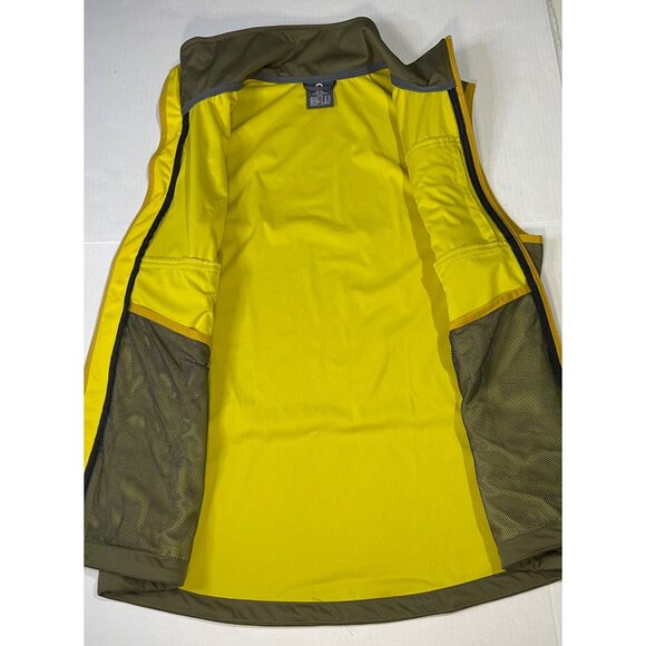 Little Donkey Andy Mens Olive Yellow Vest M Windproof Water Resistant Full Zip - Picture 8 of 15